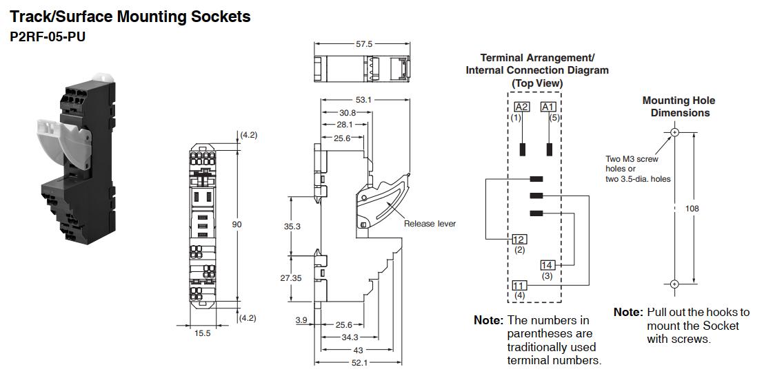 Đế relay đa năng P2RF-05-PU