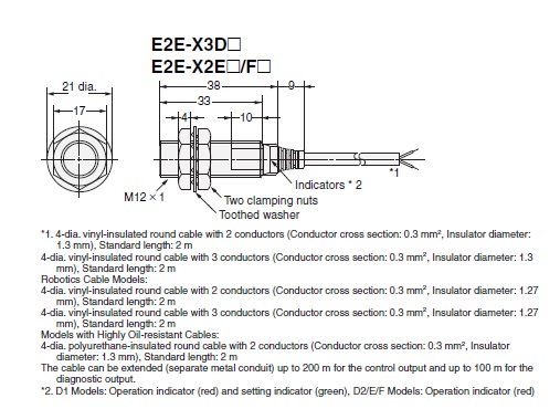 Kích thước E2E-X2F1 2M