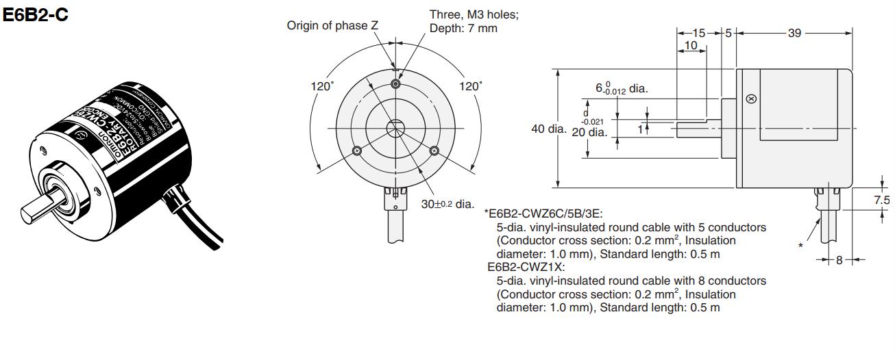 Kích thước E6B2-CWZ1X