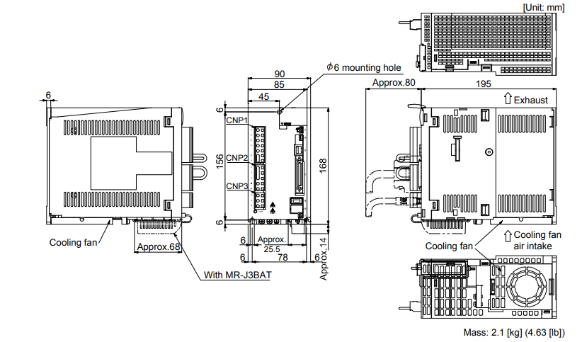 Kích thước MR-J3-200A