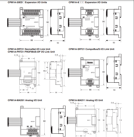 Kích thước CPM1A-20CDR-A-V1 Kích thước CPM1A-20CDR-A-V1